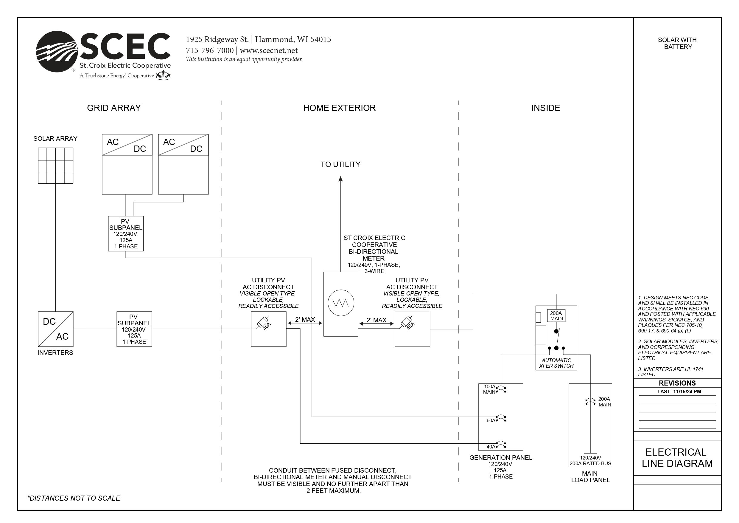 solar battery line digram